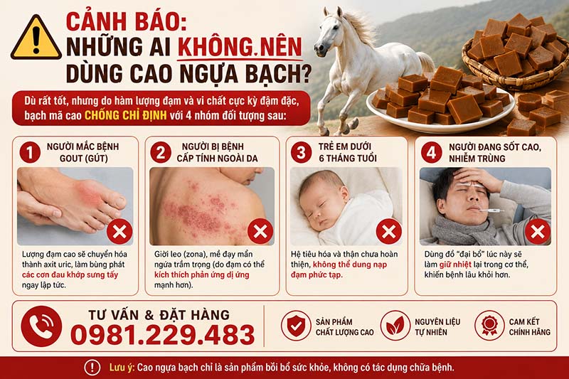 Cảnh báo những ai không nên dùng cao ngựa bạch