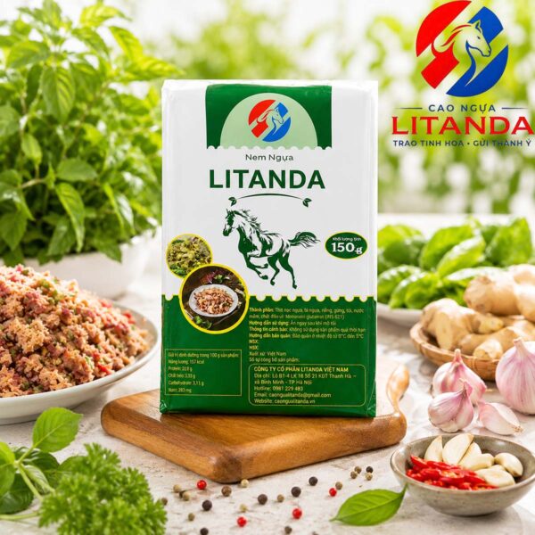 Nem Ngựa Litanda Gói 100g - 100% Thịt Ngựa Nguyên Chất