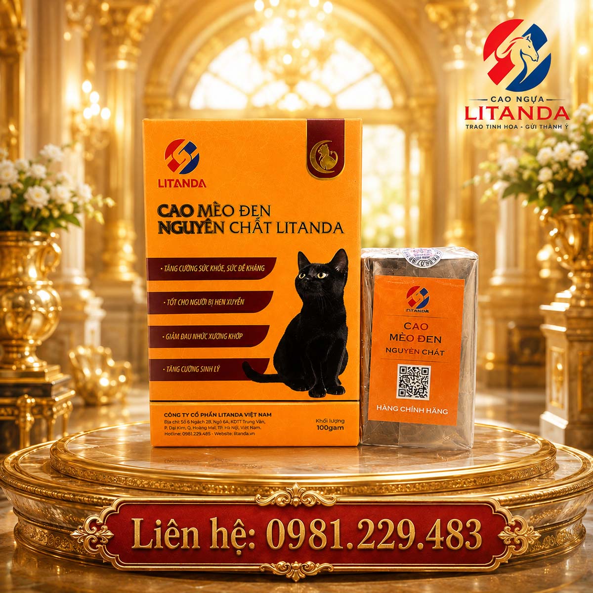 Cao mèo đen Litanda - Quà biêú sang trọng và đẳng cấp