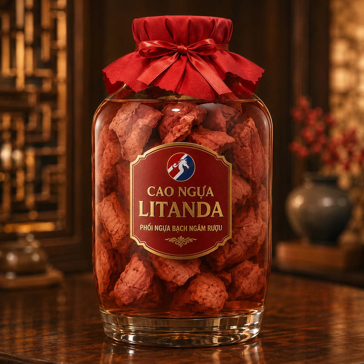 Phổi ngựa bạch ngâm rượu Litanda