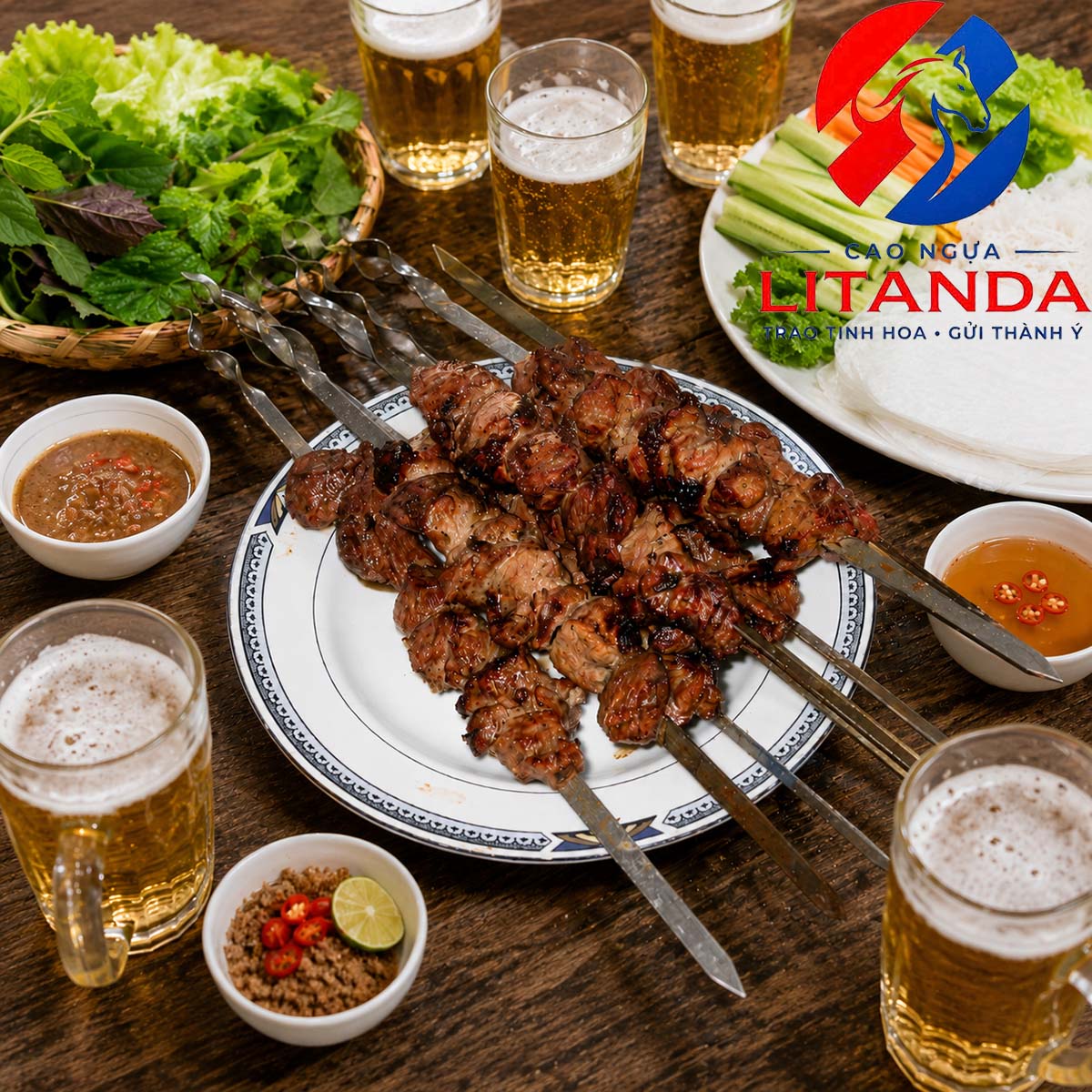 Thịt ngựa nướng xiên que, món đặc sản vô cùng hao bia trên bàn nhậu