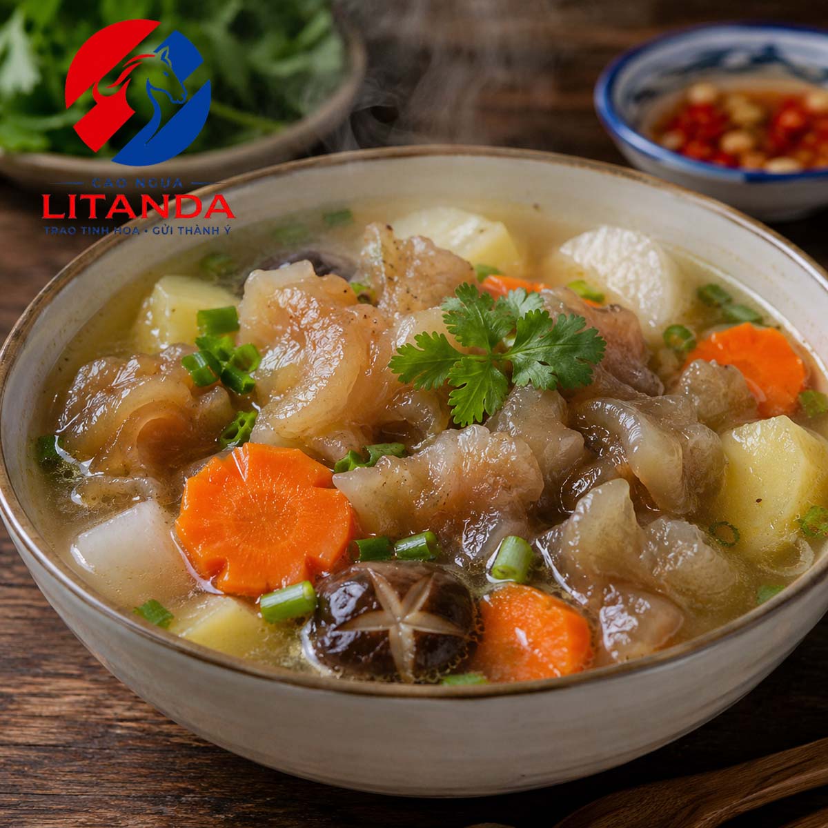 Gân ngựa hầm củ quả - món ngon đưa cơm